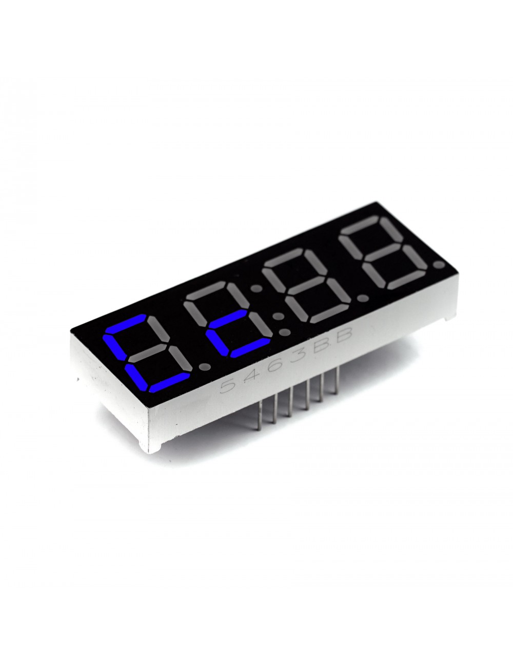 Wyświetlacz segmentowy LED 0.56" niebieski, 4 znaki, dwukropek, wspólna anoda