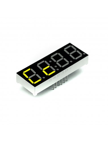 Wyświetlacz segmentowy LED 0.56" żółty, 4 znaki, dwukropek, wspólna anoda