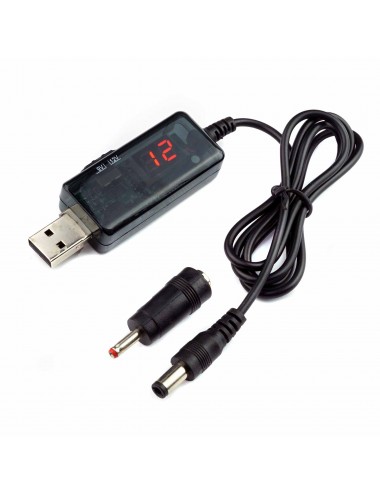 Kabel USB przetwornica na 9V/12V 2A DC 5.5/2.5 + 3.5/1.35 2.5/5.5