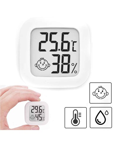 Termometr z higrometrem biały mini LCD pokojowy