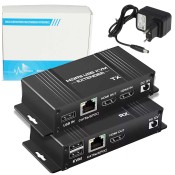 Wzmacniacz sygnału HDMI konwerter extender USB KVM na LAN RJ-45 60m 1080p