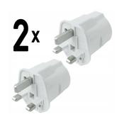 2x Adapter gniazdka przejściówka EU-UK Polska Anglia Dubaj z bezpiecznikiem